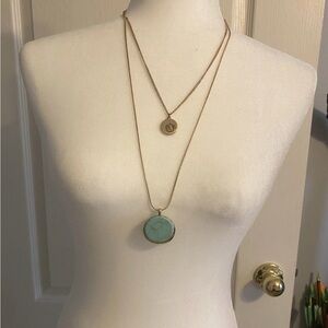 Fig & Molly Double Layer Sapphire Quartz Pendant Necklace